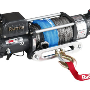 Лебёдка электрическая двухскоростная 12V Runva 12000 lbs 5443 кг (синтетический трос)