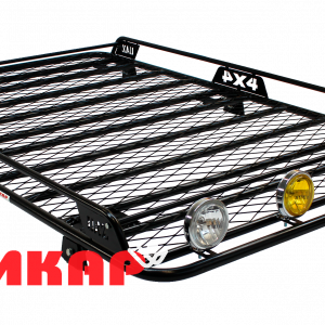 Багажник УАЗ-3163 Патриот с боковым ограждением с сеткой на водостоки